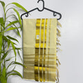 Elegant Kerala Tissue Kasavu Saree with Tassels