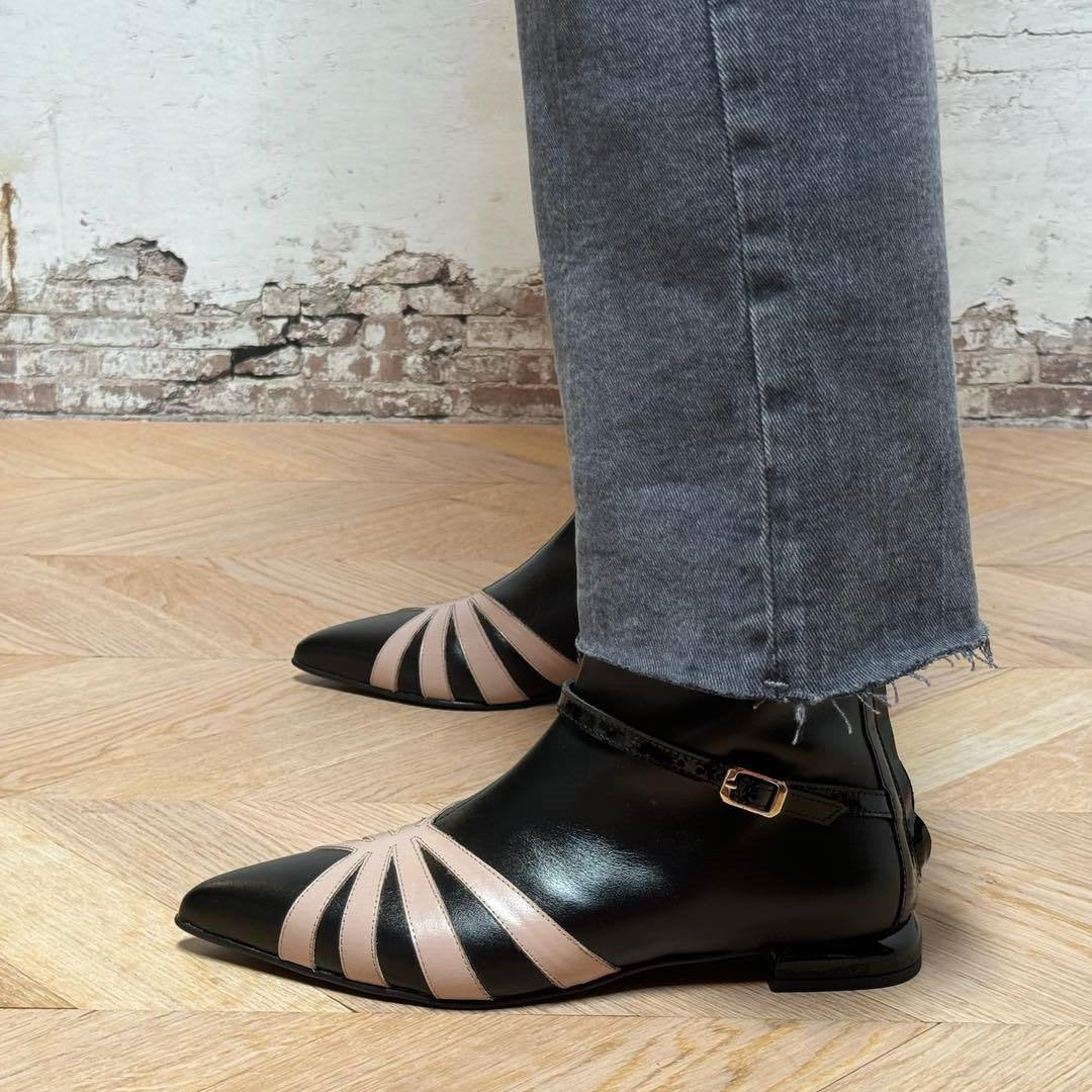 Pointed Toe Chunky Heel Low Heeled Ankle Boots For Women In Larger Sizes