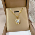 18K Gold Plated Interlocking Heart Crystal Pendant Necklace | Waterproof & Anti-Tarnish Stainless Steel Jewelry