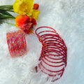Glitter red glass bangles