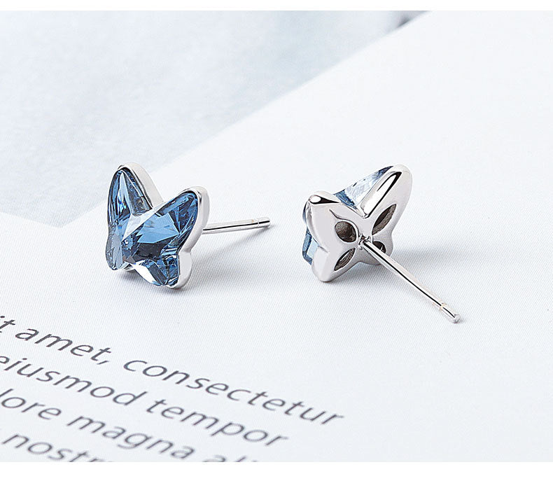 925 Sterling Silver Blue Zirconia Necklace & Earrings Set – Platinum Plated