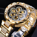 European And American Ladies Fashion Casual Rhinestone Hollow Mechanical Waterproof