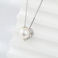 Gold & Platinum-Plated S925 Sterling Silver Pendant with 5A Zirconia and Pearl