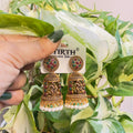 Ethnic Radha-Krishna Design Jhumka Earrings