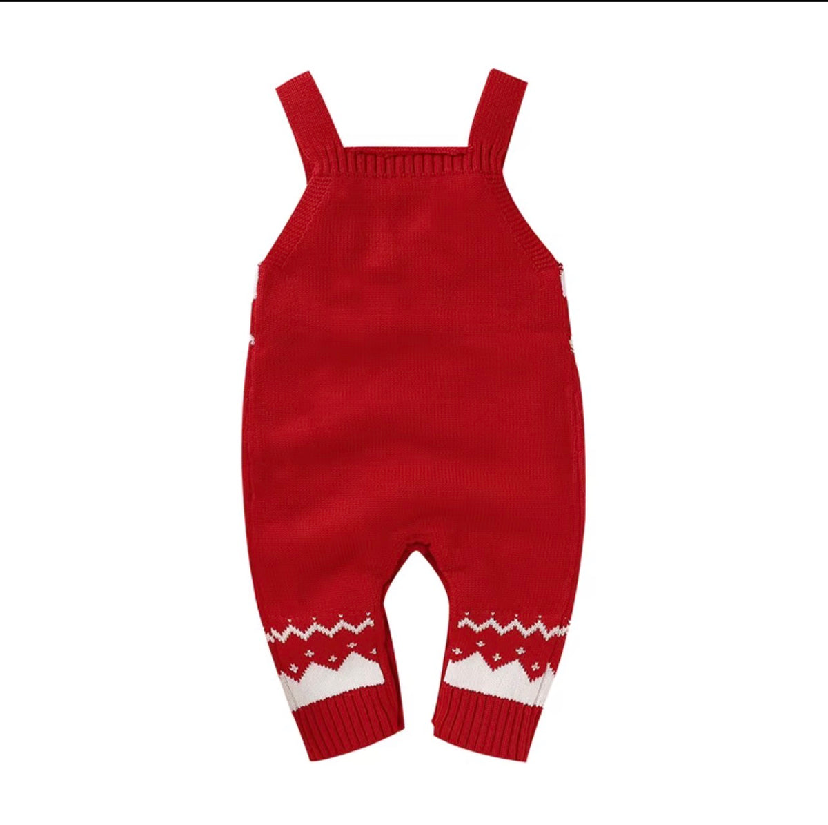 Red Baby Christmas Jumper - Reindeer Knit Romper