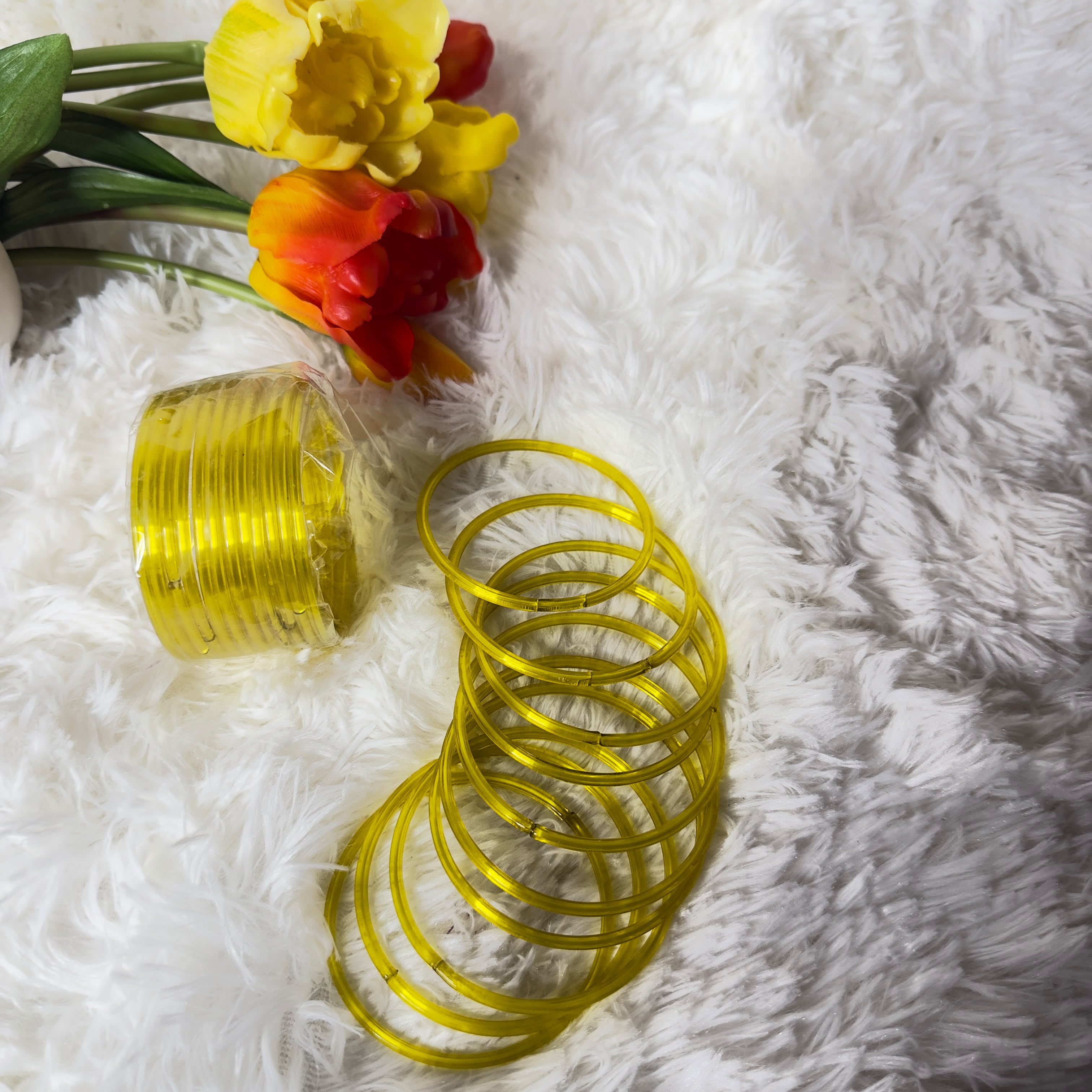 Plain yellow glass bangles