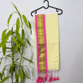 Elegant Off-White & Pink Mul Cotton Saree with Zari Border