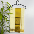 Classic Kerala Kasavu Cotton Saree with Elegant Gold Zari Border