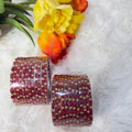 Leaf maroon glass bangles