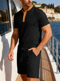 Mens Casual Sports Suit With A Lapel And Zipper