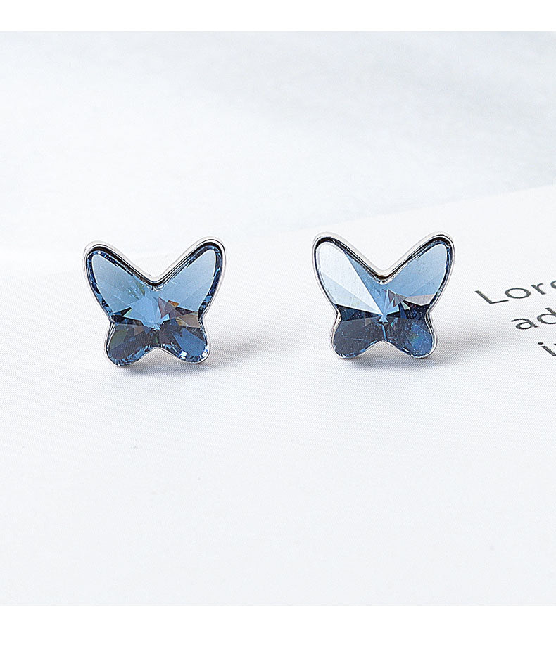 925 Sterling Silver Blue Zirconia Necklace & Earrings Set – Platinum Plated