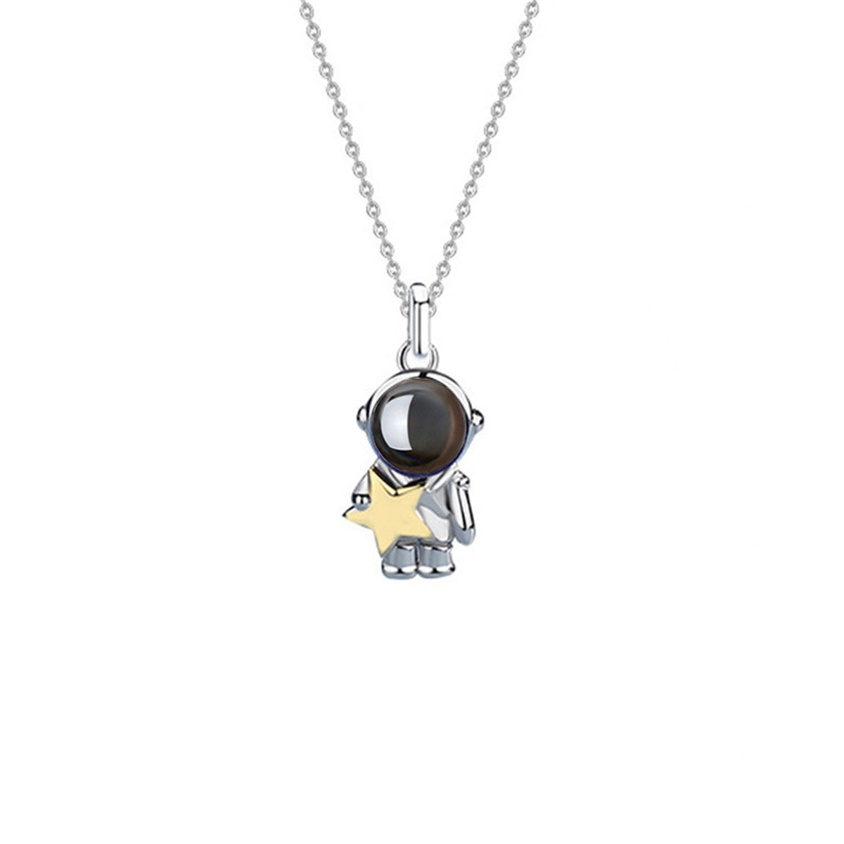 Astronaut Projection Couple Necklace Male And Female