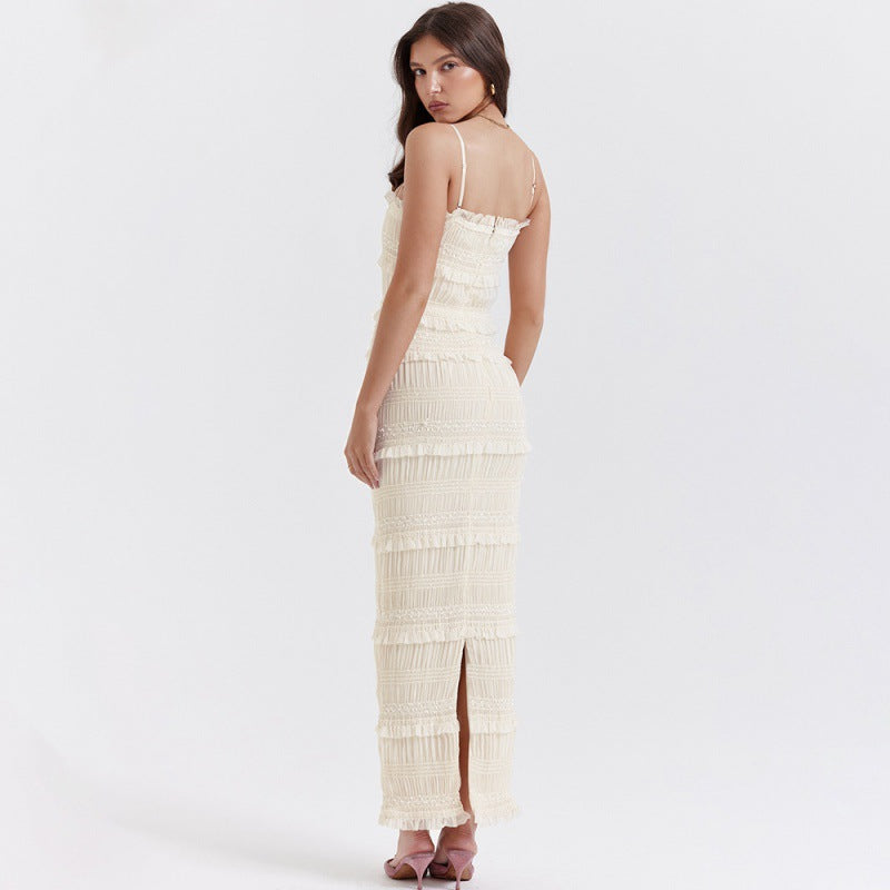 High-elastic Sequin-trimmed Strap Dress