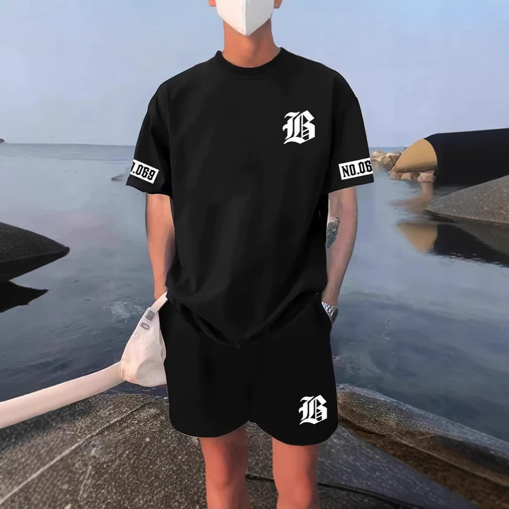 Mens Casual Sport Short-sleeve Set