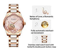 Deyi Bird Wine-Red Note Hollowed-Out Fully Automatic Mechanical Women's Watch