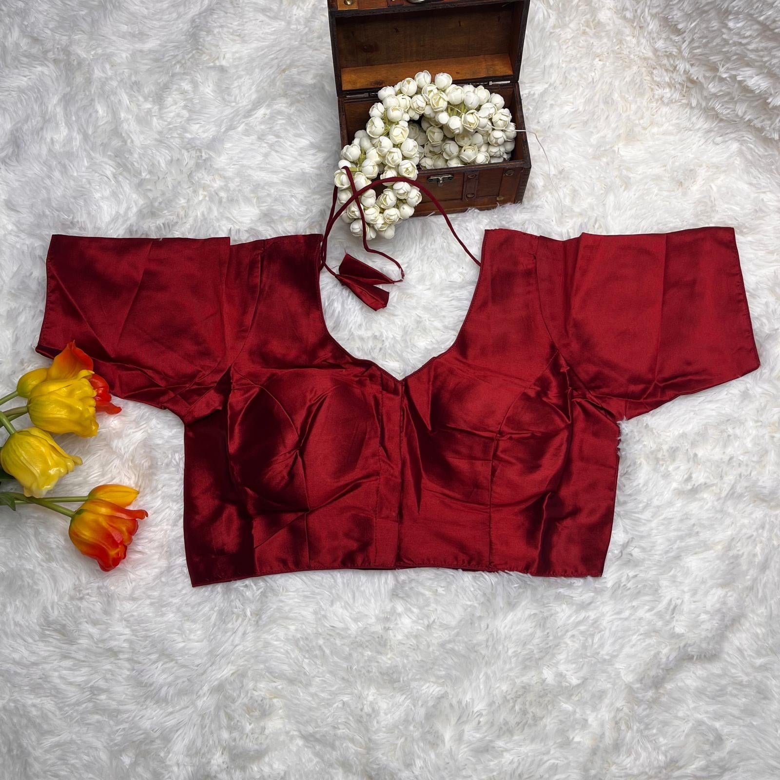Reddish maroon blouse
