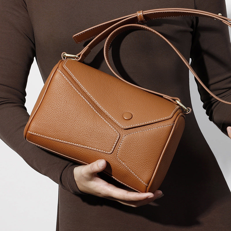 Genuine Leather Bag Women's First Layer Cowhide Soft Crossbody