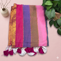 Elegant Magenta, Purple & Pink Striped Mul Cotton Saree with Zari Detail