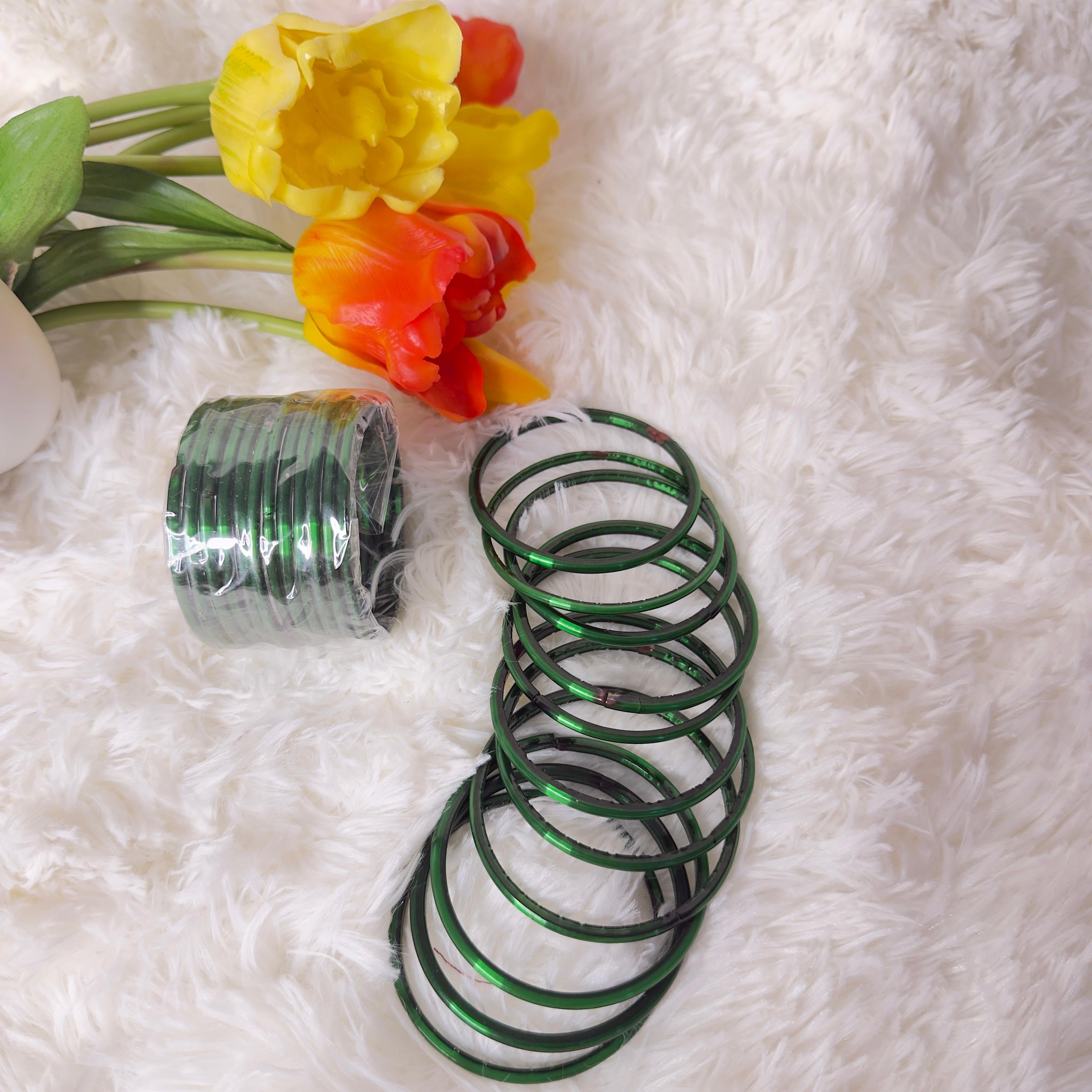 Plain green glass bangles