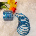Raindrop blue glass bangles