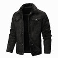 Fur-trimmed Lapel Jacket For Men, Winter Fleece-lined Coat