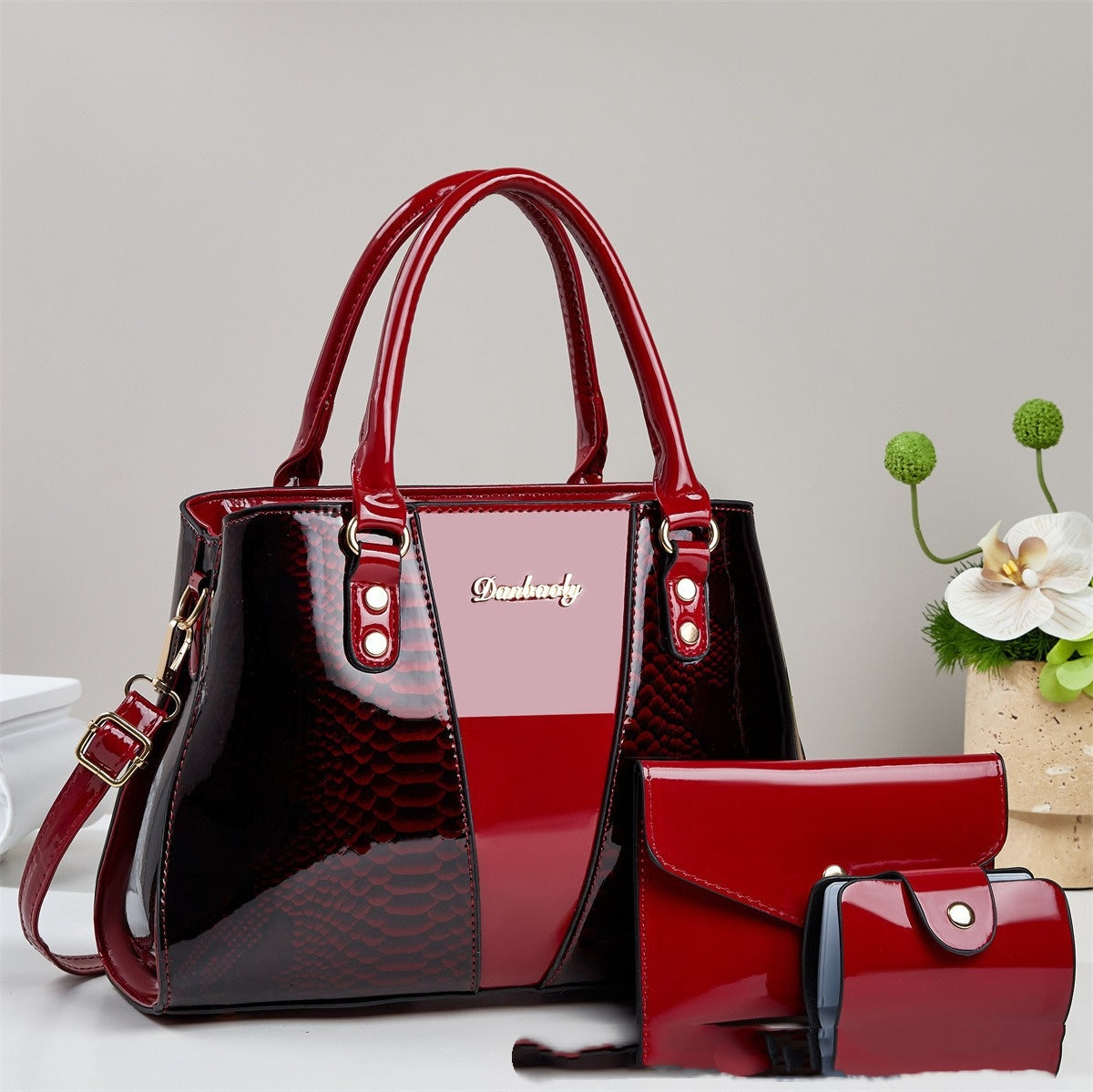 Large-capacity Shouldercrossbody Bag With A Snakeskin Pattern Tote Handbag