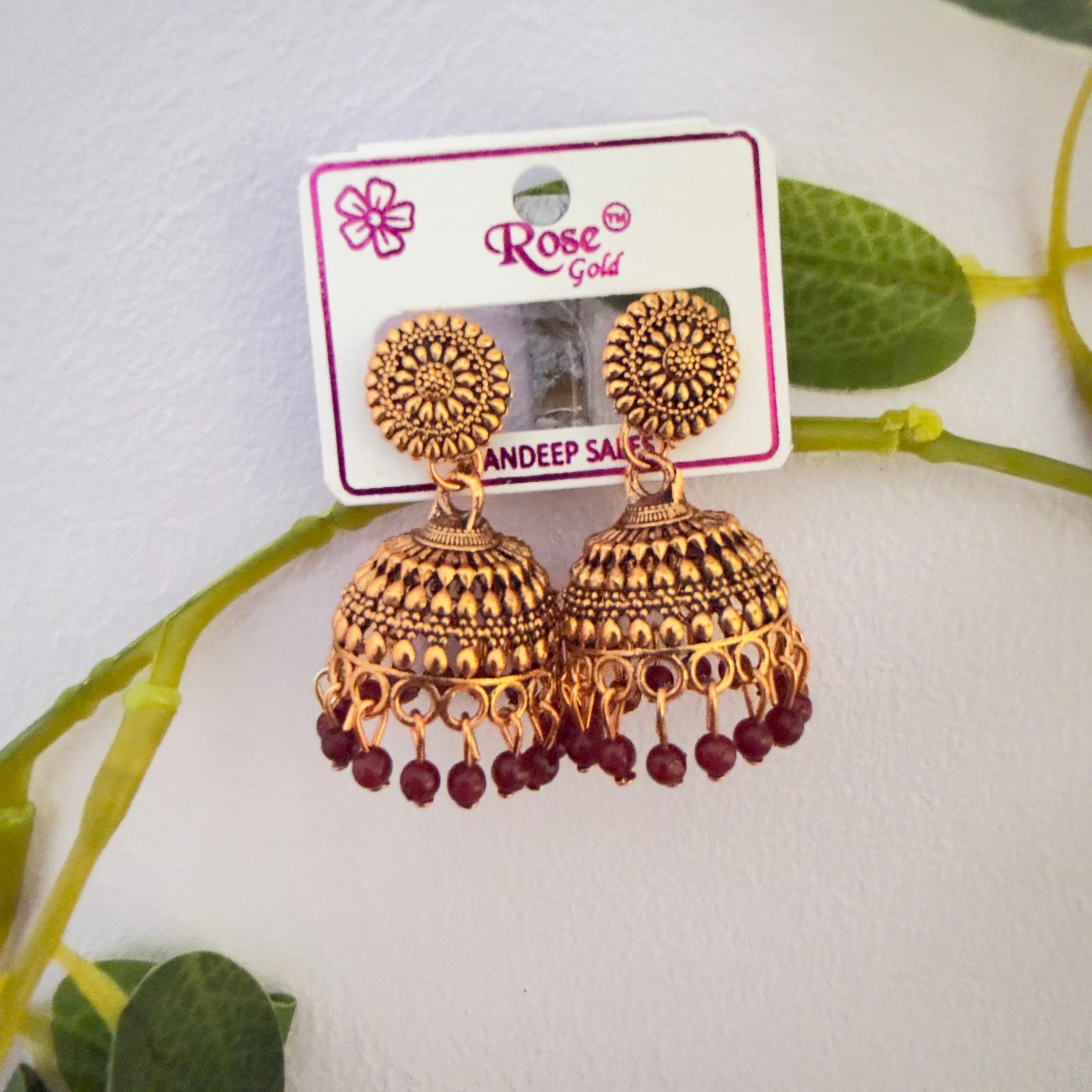 Maroon jhumka