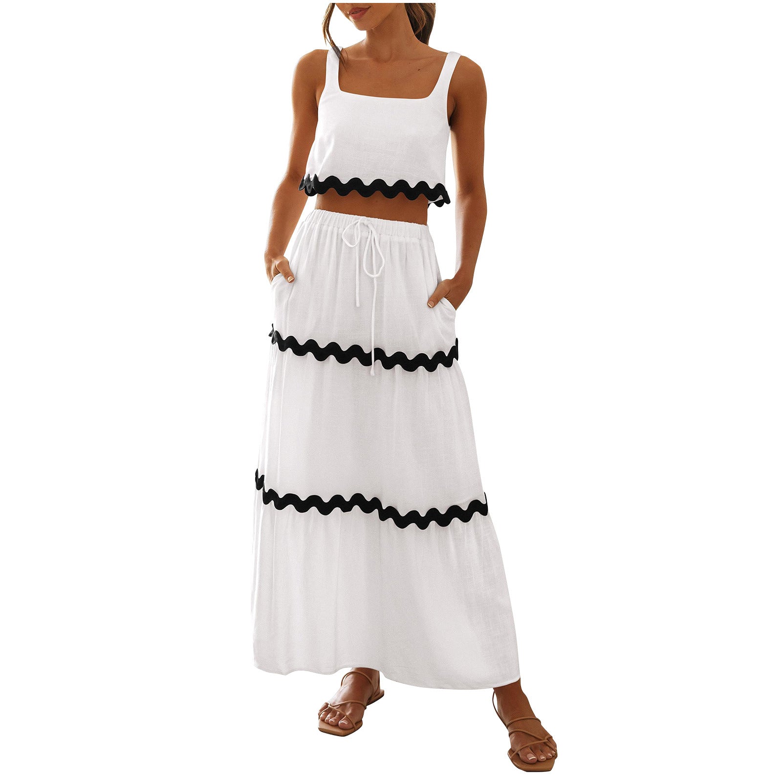 New SpringSummer Sleeveless Dress Set For Women