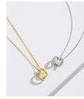 925 Sterling Silver Pearl Necklace Platinum Plated with 5A Zirconia