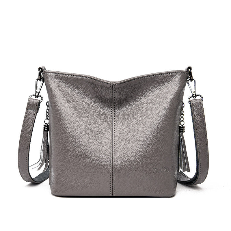 Womens Versatile High-Capacity Tassel Crossbody Bag