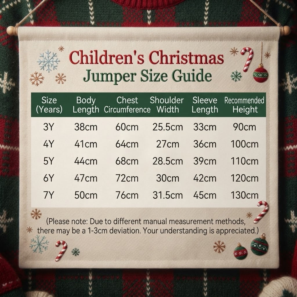 Red Kids Christmas Jumper - Santa & Tree Knit Sweater