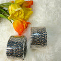 Heart black glass bangles