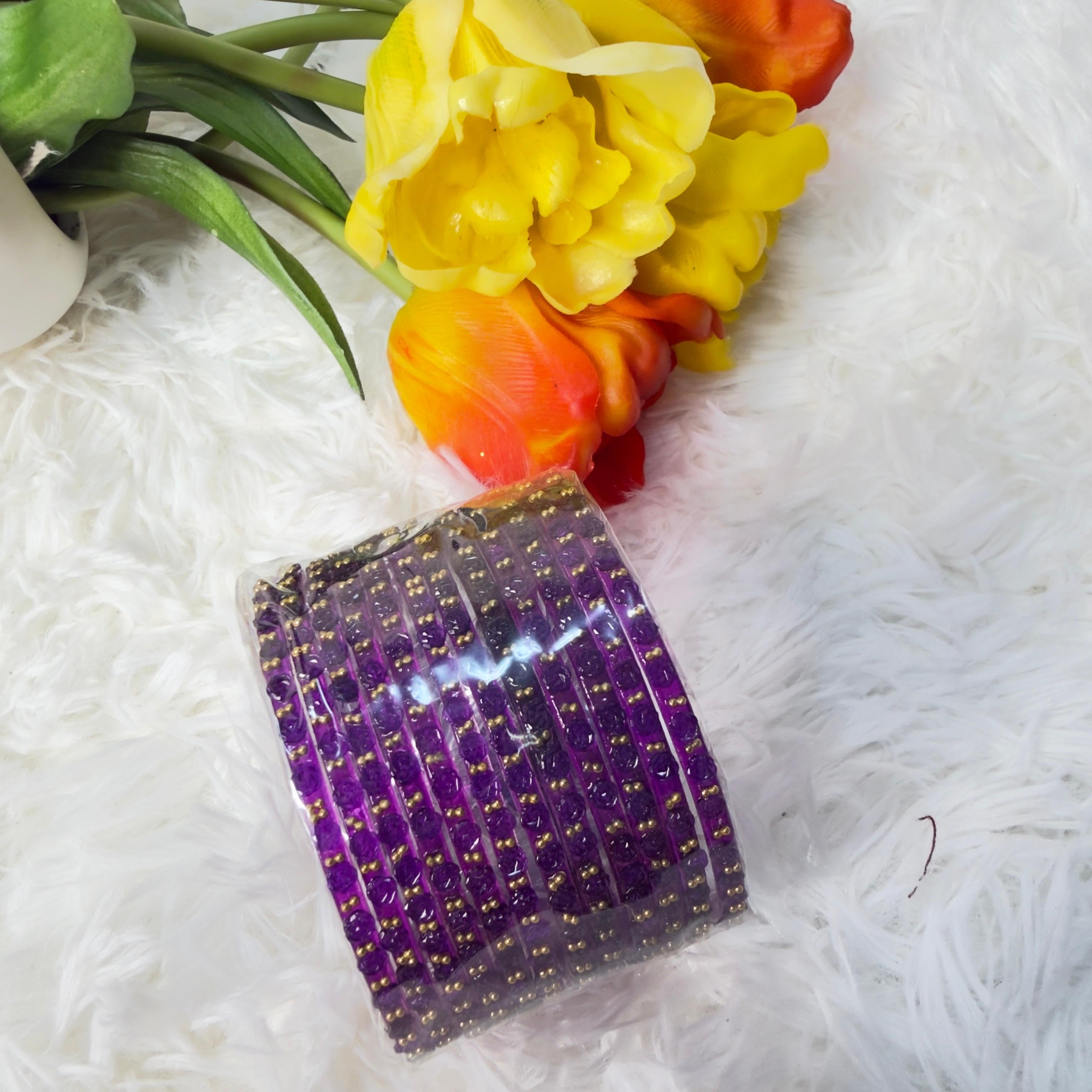 Rose glass bangles violet