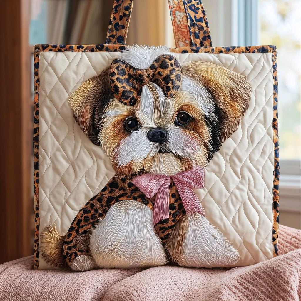 300g Canvas Dog-Printed Tote And Shoulder Bag