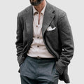 Casual Printed Double-breasted Suit Jacket For Men