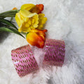 Raindrop pink glass bangles