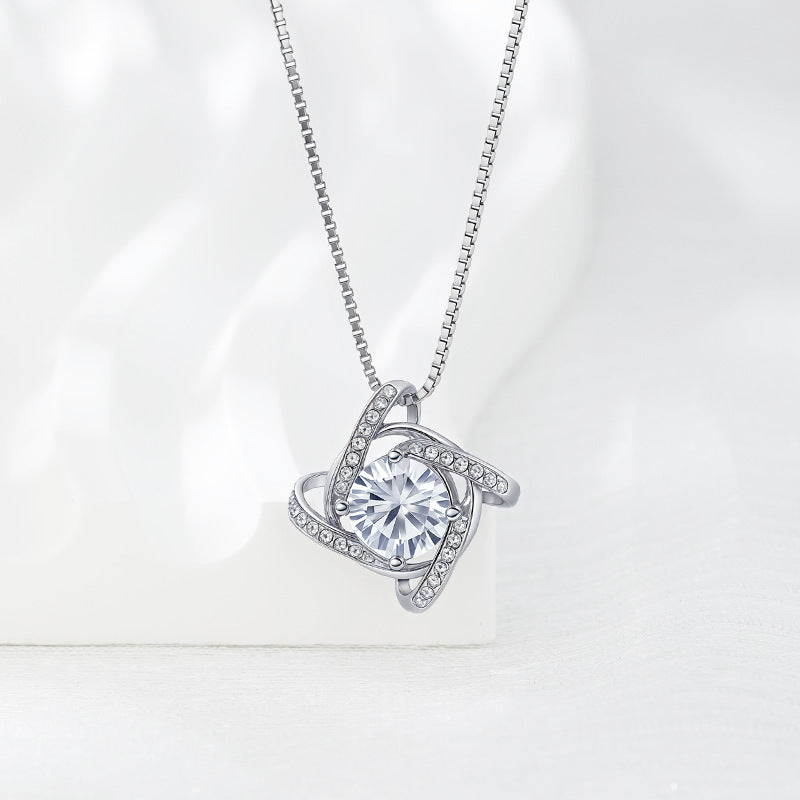 Platinum-Plated S925 Sterling Silver Pendant with 5A Zirconia