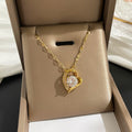 18K Gold Plated 316L Stainless Steel Waterproof Heart Zirconia Pendant Necklace