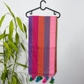 Vibrant Multicolored Striped Mul Cotton Saree with Tassels