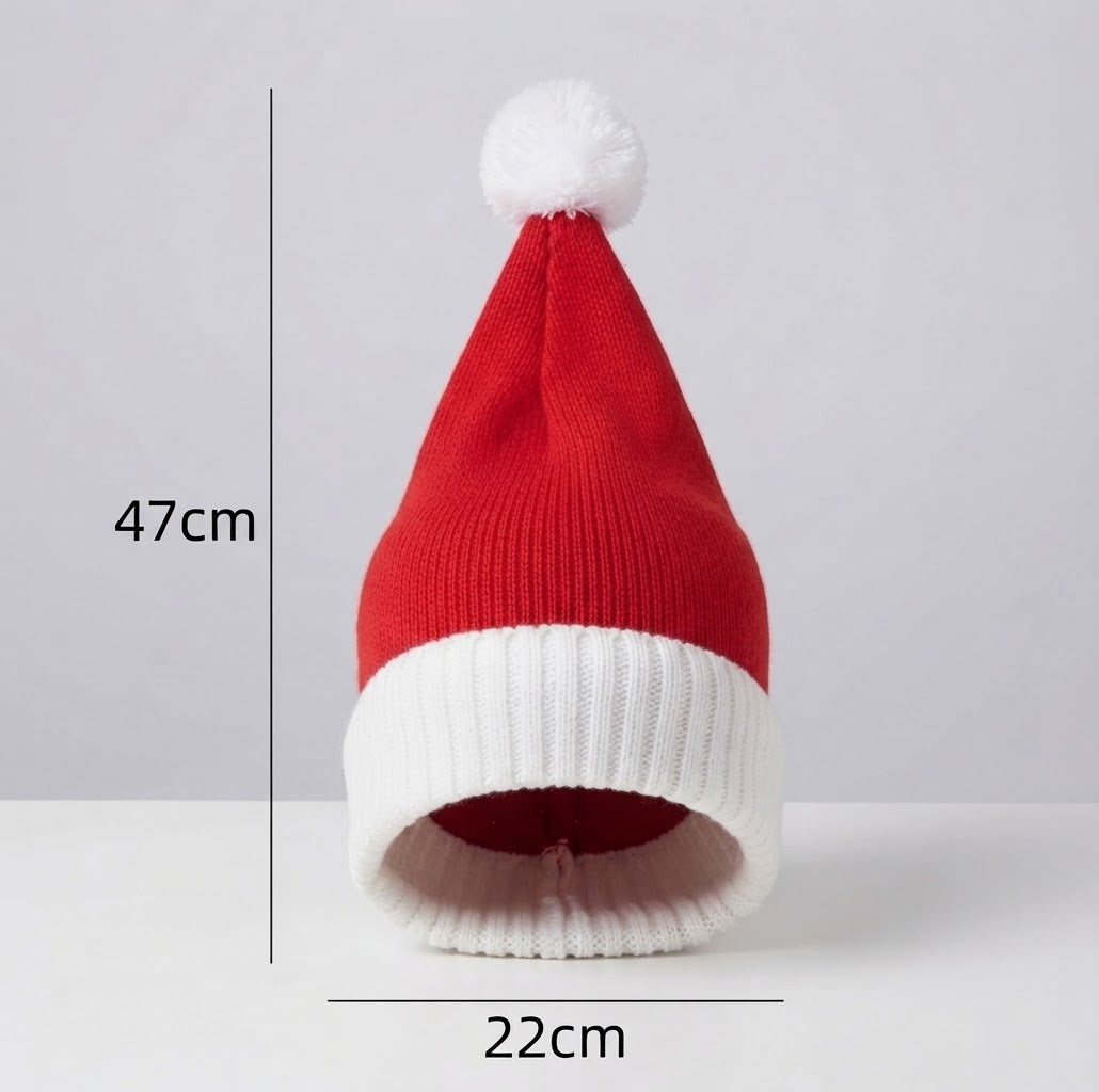 Adult Knitted Santa Hat with Pom-Pom - Premium Christmas Hat