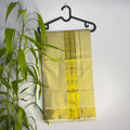 Premium Gold Grid Kerala Tissue Saree