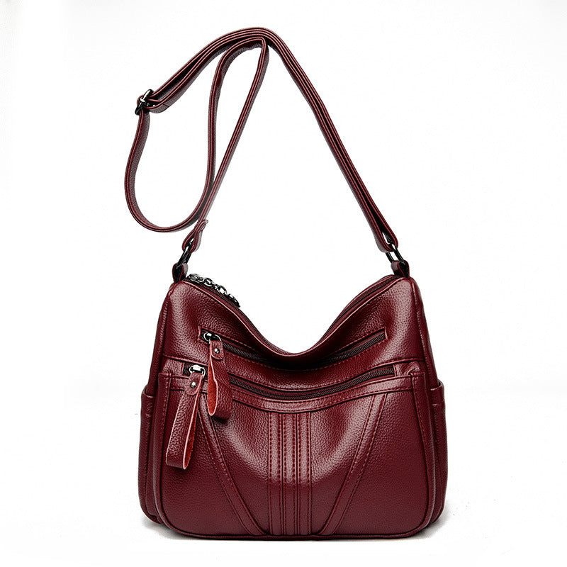 Genuine Leather Simple Shoulder Messenger Bag