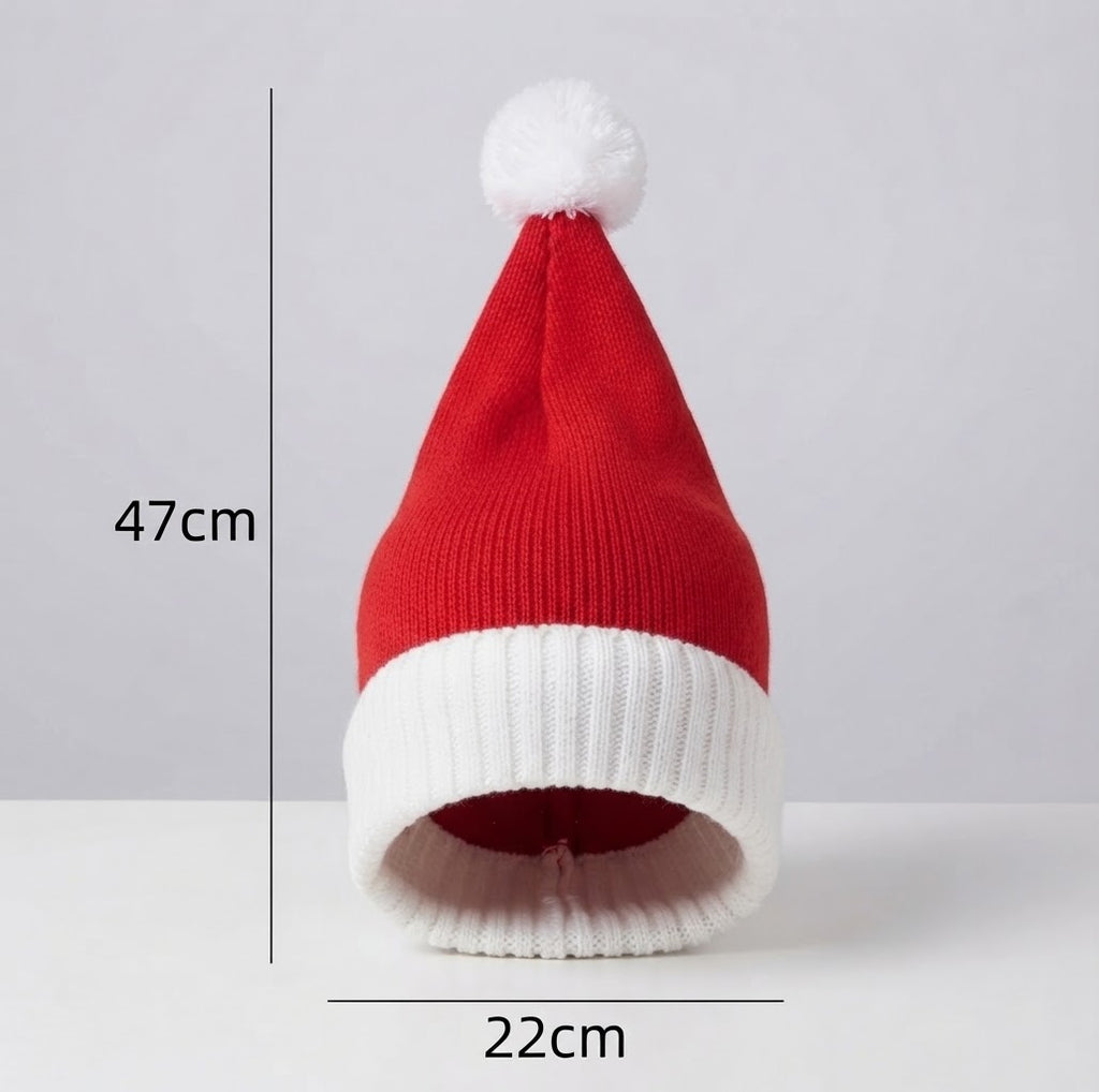 Adult Knitted Santa Hat with Pom-Pom - Premium Christmas Hat