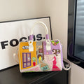 High-capacity Premium Boston Bag With Embroidered Patchwork Design