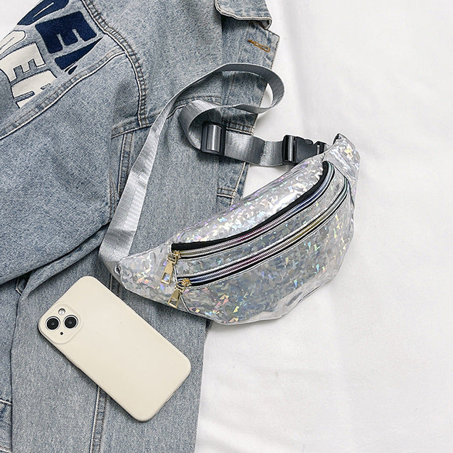 Womens New Shiny Laser Multi-Function ShoulderCrossbody Bag