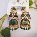 Green peacock jhumka