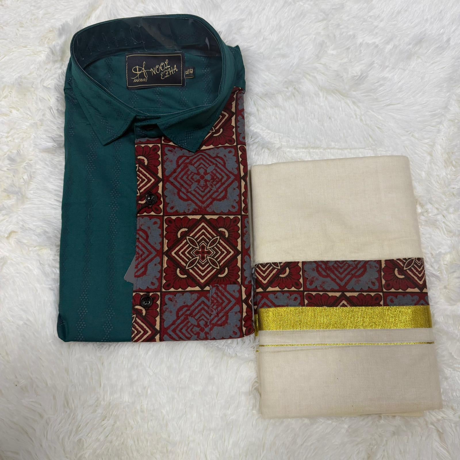 Premium Men’s Traditional Dhoti and Full Sleeve Shirt Set