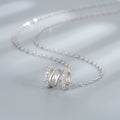 Platinum-Plated S925 Sterling Silver Necklace with Cylindrical 5A Zirconia Pendant