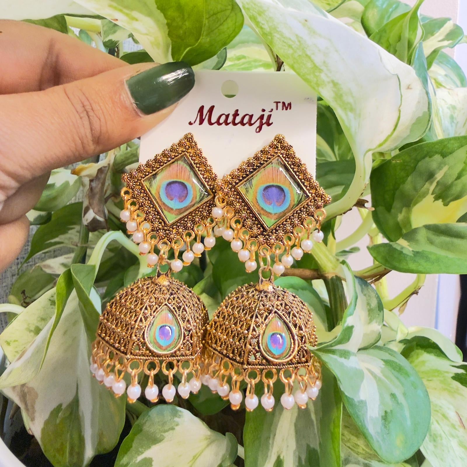 Traditional Peacock Design Jhumka Earrings