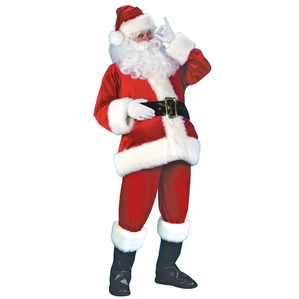 Deluxe 9-Piece Men's Santa Claus Costume Set